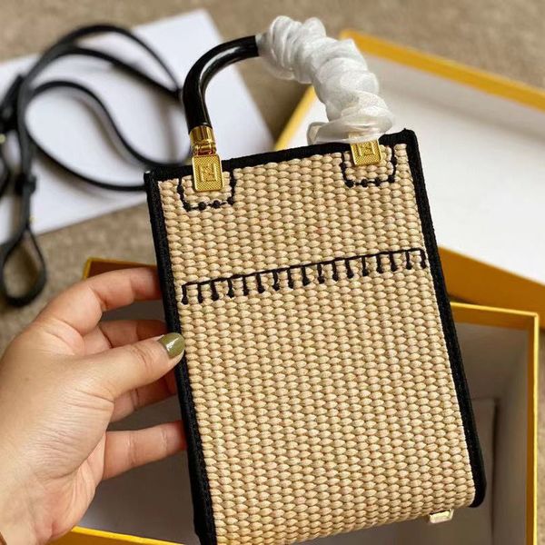 

luxury handbags and storage handbag fend f family's new straw mini tote woven single shoulder messenger women's fashion