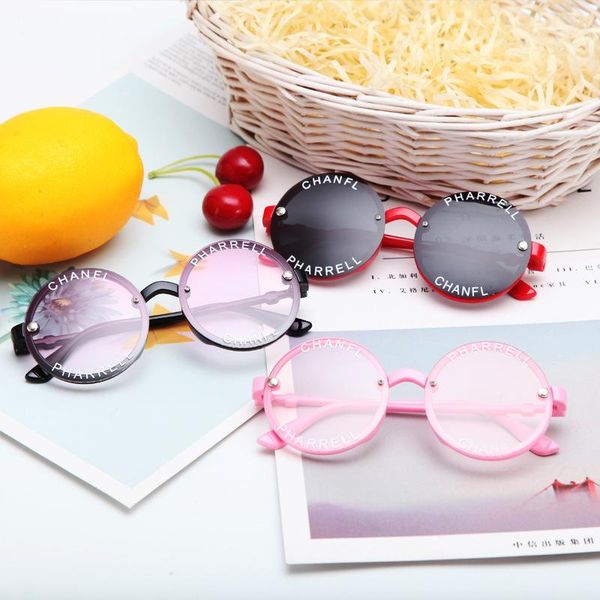 

sunglasses children kids colors round polarized uv leopard solid boy girls lovely eyeglasses cute baby shades eyewear, Blue