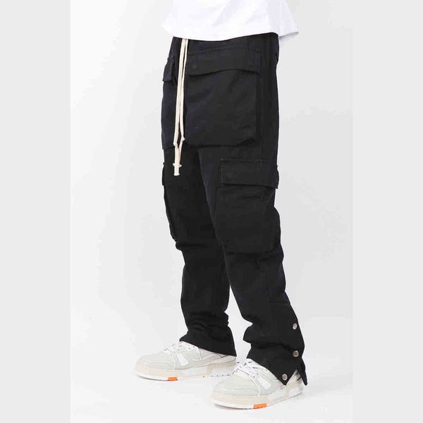 

gesdion 20ss rhude 37 style multi bag eight tooling pants drawstring casual men's, Black