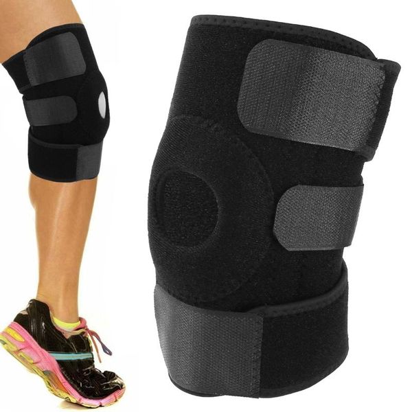 

elbow & knee pads brace breathable open patella decompression adjustable compression support for sports running cycling, Black;gray