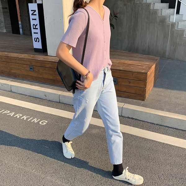 

women's knits & tees spring and summer loose streetwear knitted sweater jacket cute cartoon print v-neck cardigan, White