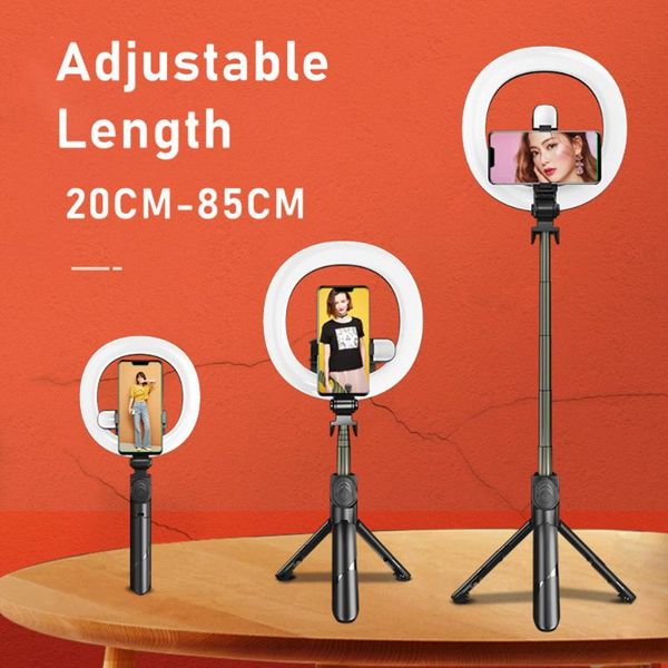 

led ring selfie light with tripod pgraphy lighting wireless bluetooth selfie stick fill light for youtube tiktokvideo makeup