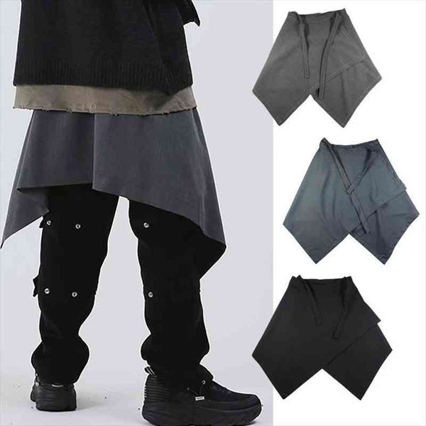 

solid fake shirt hem womens skirts hip-hop tide brand punk street dance skirt men women decorative for clothes shorts, Black