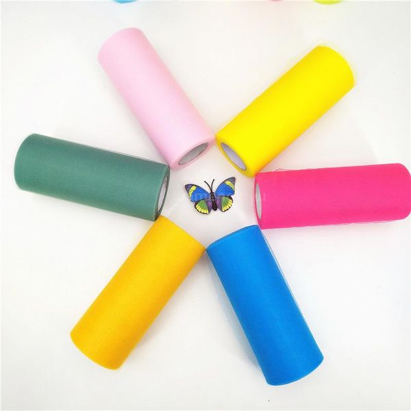 

organza tulle roll 15cm 25 yards organza sheer gauze for wedding new year decorations birthday party supplies 5z sh759