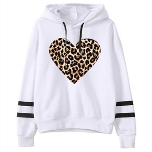 

hoodies women hooded leopard print simple all-match leisure oversize pullovers warm kawaii womens loose streetwear sweatshirts, Black