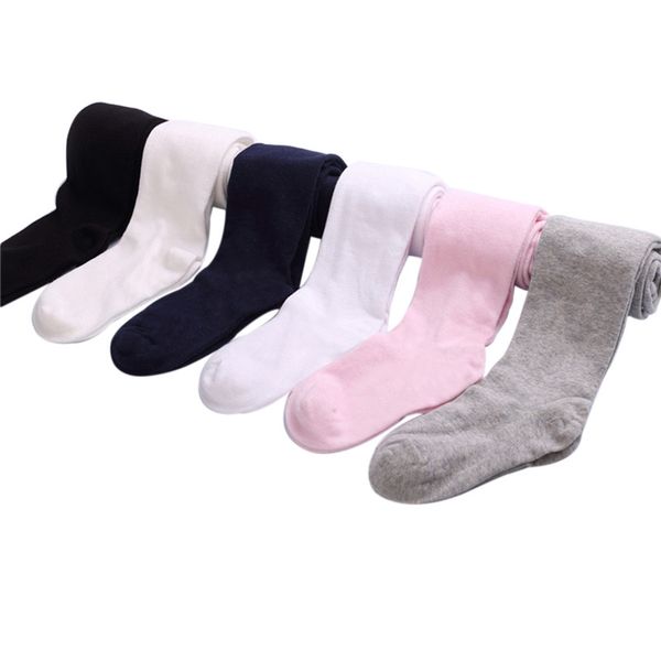 

kids baby girls cotton tights solid elastic cute pantyhose babe girl infant stocking tights soft clothing 0-7y summer spring, White