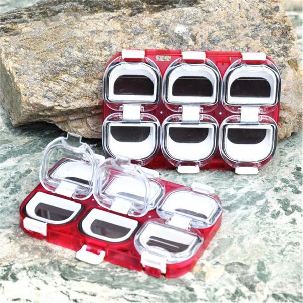 

fishing accessories mini fish hook box magnetic waterproof 6 grid storage tackle