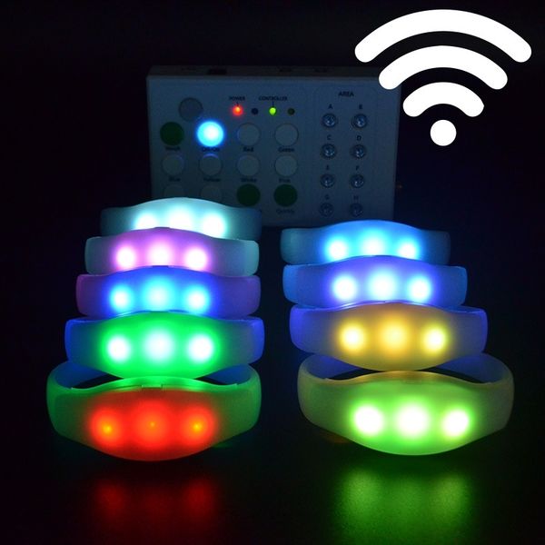 

silicone bracelet flash bracelet led luminous wrist band led voice remote control