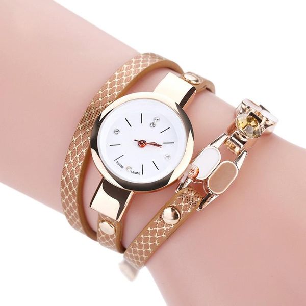

wristwatches sell est watches womens watch metal strap dress clock leather alloy ladies bayan kol saati #w, Slivery;brown