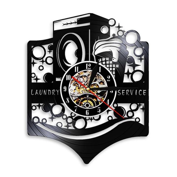 

wall clocks laundry modern record clock washing machine basket service house decorative laundromat art watch