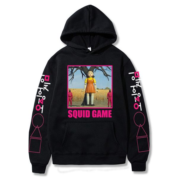 

new fashion squid game hoodie men women streetwear hip hop pullovers harajuku sweatshirt autumn boys girls black outwear