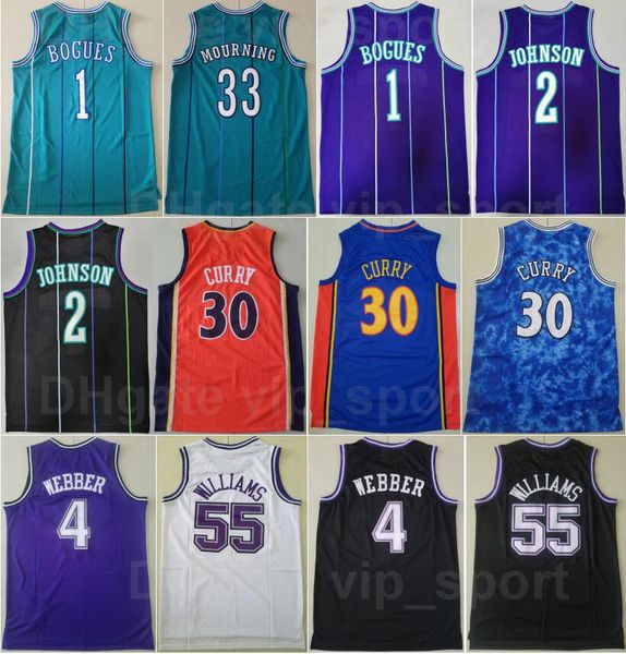 

mitchell ness basketball vintage alonzo mourning jersey 33 chris webber 4 jason williams 55 stephen curry 30 tyrone muggsy bogues 1 larry jo, Black;red
