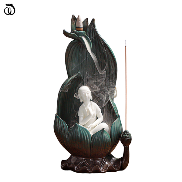 

fragrance lamps ceramics lotus incense burner statue modern home decor candlestick indoor figurine living room decoration accessories sculpt