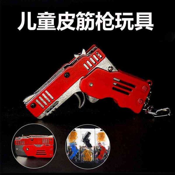 

band folding metal rubber hand aircraft launching charge small children's continuous firing toy