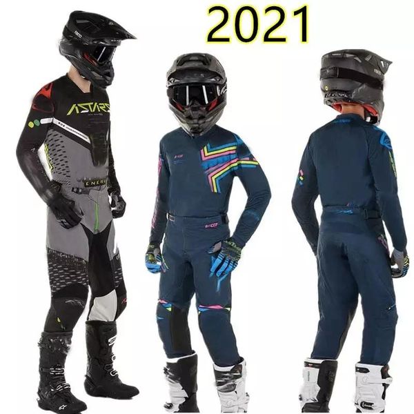 

men's tracksuits 2021 rainbow le tech astars racer tactical motocross gear set atv dirt bike mx suit moto jersey a, Gray