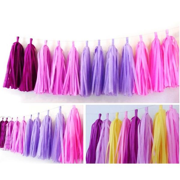 

5pcs/bag 36cm*25cm wedding decoration tissue paper tassels garland ribbon balloons birthday curtain marriage car party supplies