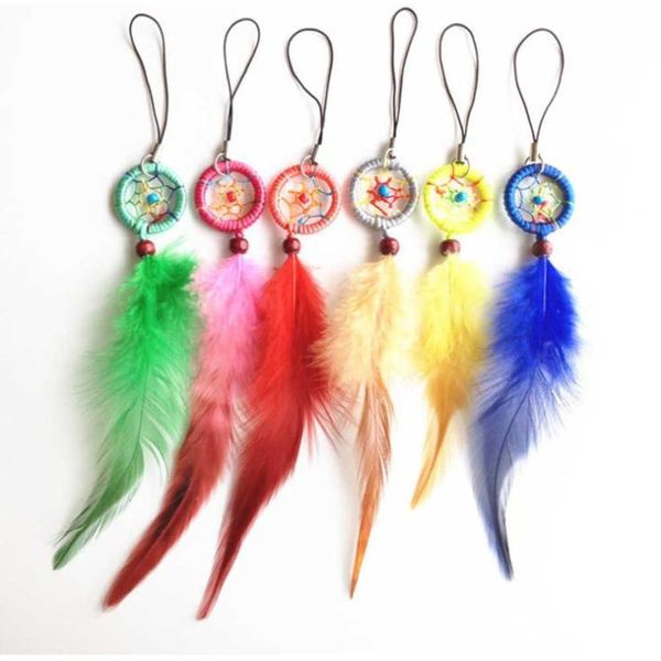

mobile decor dream catcher decor mobile chain key chain feather dream catcher whosale 120pcs/lot mixed colors