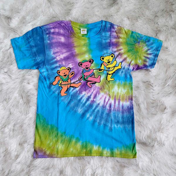 

grapefu tie dye bear short sleeve tee loversiwnk, White;black