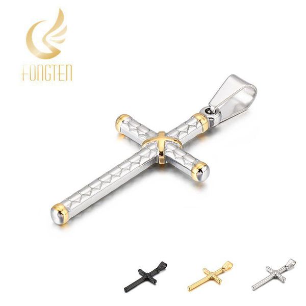 

pendant necklaces 40*22mm cruz men necklace s/gold/black, Silver