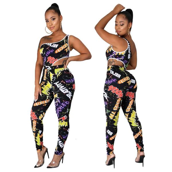 

printed fashion casual women's jumpsuit, Black;white