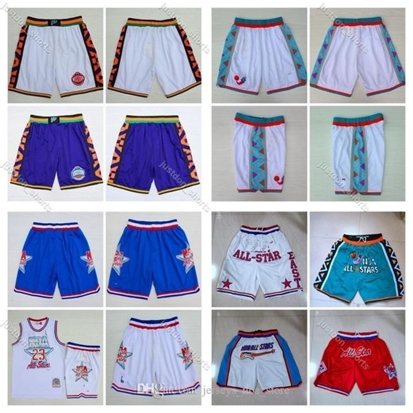 

2020 Mens Retro Throwback-ALL-STAR JUST DON Pocket Basketball Shorts hot Stitching Vintage 88th 91th 92th 96th 97th All-Star-Shorts, Color5