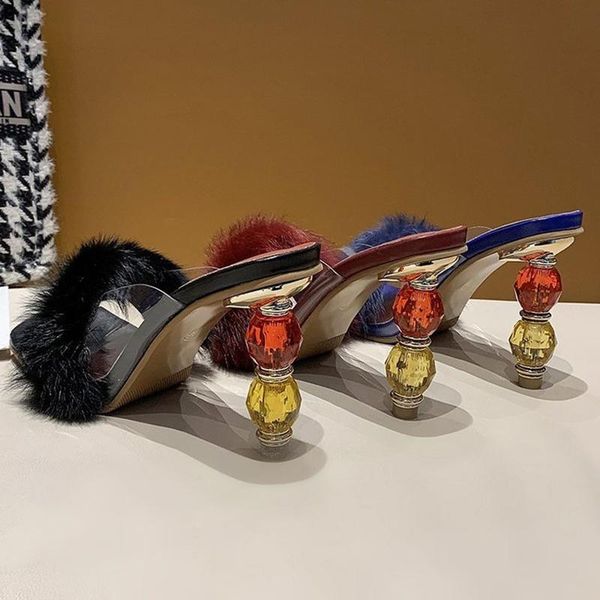 

slippers women's summer fashion plsh high heels plus size european and american casual outdoor sandals female shoes, Black