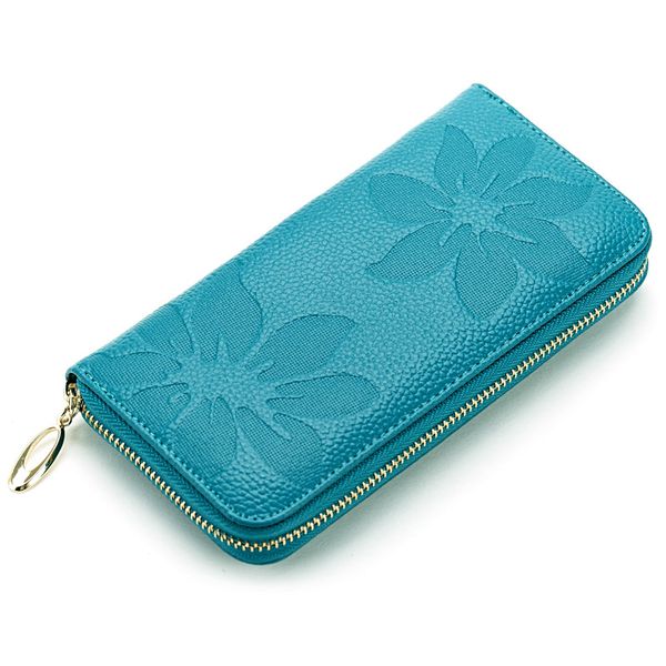 

first layer cowhide women's wallets long handbags wholesale embossed genuine leather wallets phone wallet, Red;black
