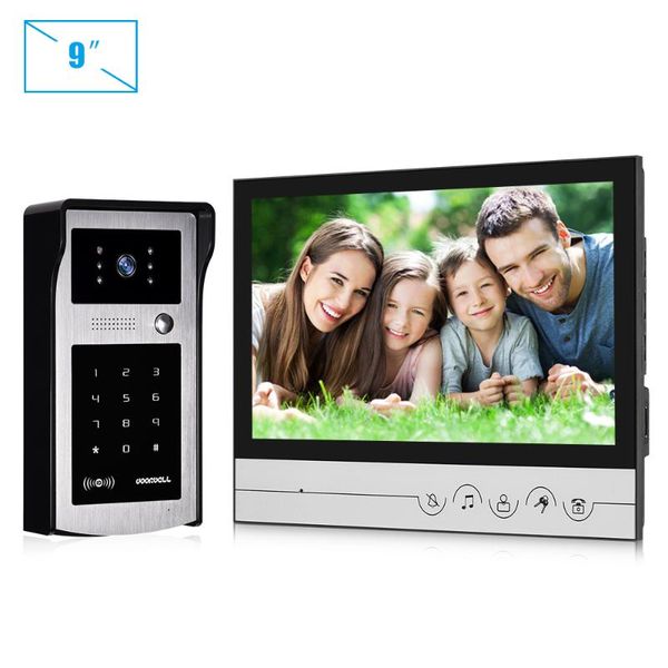 

video door phones villa intercom doorbell camera 9 inch screen wired phone access control system home surviellance cameras