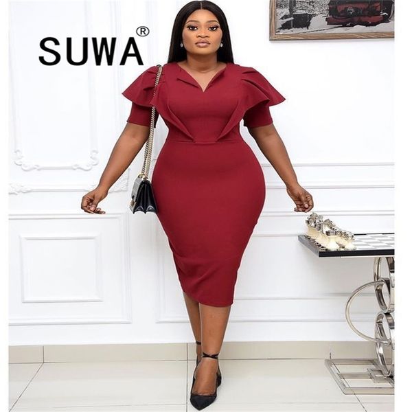 

women celebrity fashion elegant work wear summer product solid color vintage casual midi party dresses wholesale 210525, Black;gray