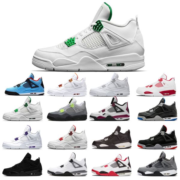 

4 4s basketball shoes men woman black cat court purple neon bred alternate motorsport orange metallic cool grey sneakers