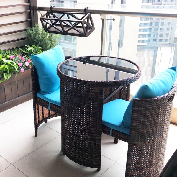 

camp furniture outdoor leisure rattan table chair three sets of creative combination simple el balcony small round