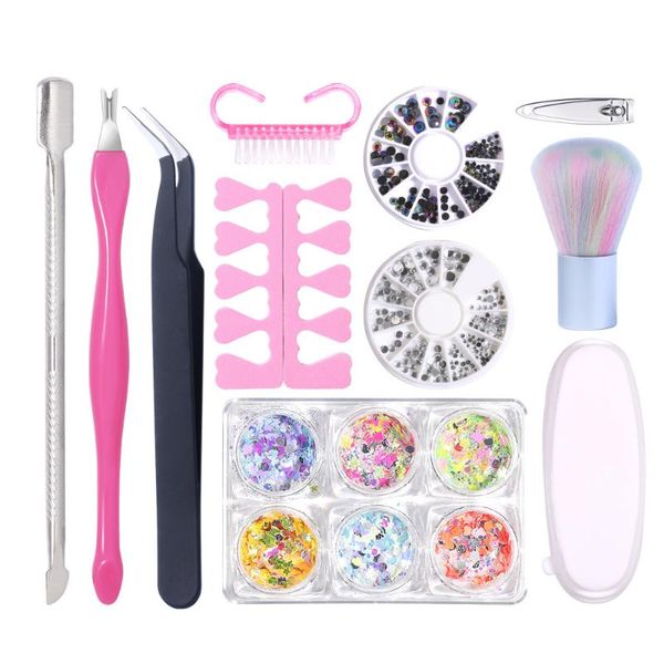 

nail art kits set drill plate sequin jewelry combination manicure 11 pieces of tool supplies