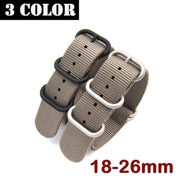 

watch bands woven nylon canvas strap 18mm 19mm 20mm 21mm 22mm 23mm 24mm 26mm black green for nato sports, Black;brown