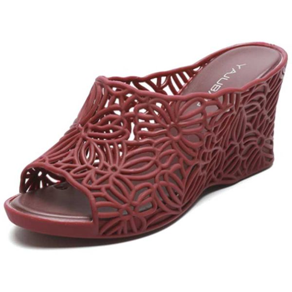 

sandals summer slope with ladies and slippers high-heeled thick-soled flip-flops crystal anti-e beach shoes women, Black