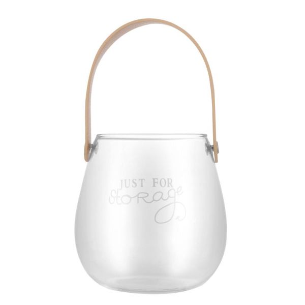 

1pc rustic flower jar leather hanging flowerpot glass flower vase with handle