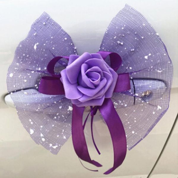 

decorative flowers & wreaths wedding car accessory rear mirror door handle decoration front roof tail simulation flowe decor