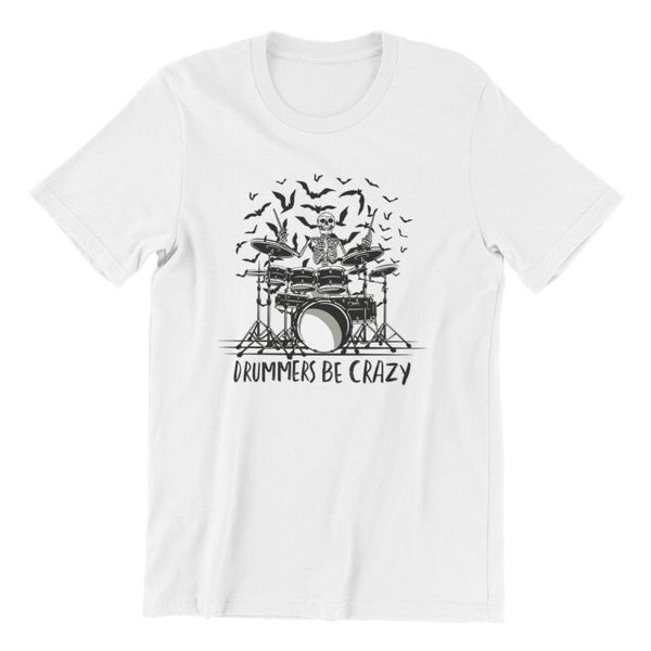 

men's t-shirts crazy drummer skeleton design tees hippie oversize kawaii tshirt summer 2021 t-shirt 122652, White;black