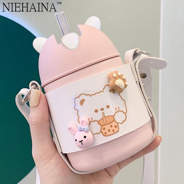 

water bottles drinking bottle vacuum flask cute compact and portable with straw thermo to go school