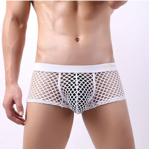 

men underwear night clothes u bolle gay under transparent comfortable mesh boxers men's shorts 2021, Black;white