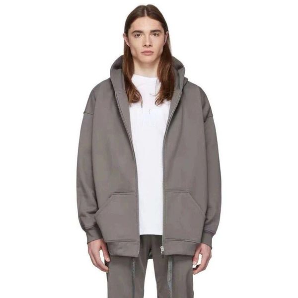

men's hoodies & sweatshirts autumn and winter hoodie looped fabric cardigan jacket double zipper hooded women's sweatshirt, Black