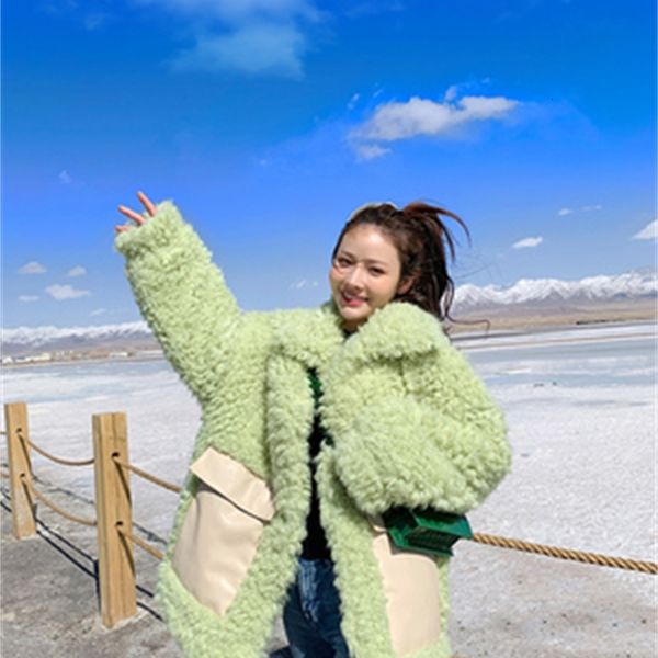 

2021 new high-end fashion women's fake fur coat c28 sozb, Black