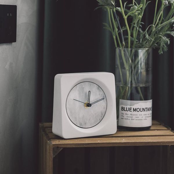 

brief luxury nordic table clock mute marble miniature standing digital clock table electronic masa saati home decor ek50tc