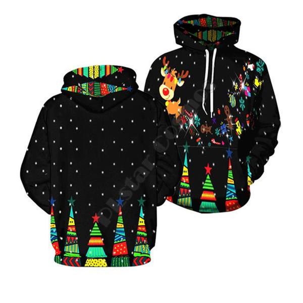 

women's hoodies & sweatshirts elk christmas 3d printed pullover men for women fashion streetwear drop 01, Black