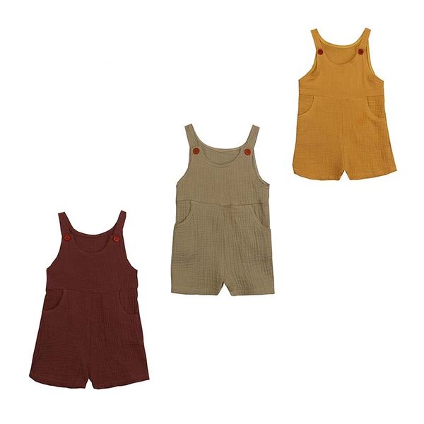 

0-3t baby summer clothes girls sleeveless romper boys brace pants kids overalls kid jumpsuit girl outfits for toddler, Blue