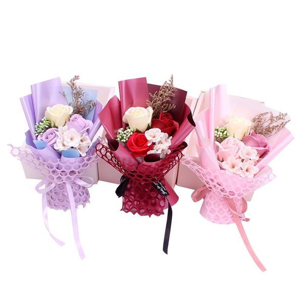 

artificial rose flower leaf bridal bouquet wedding home decoration