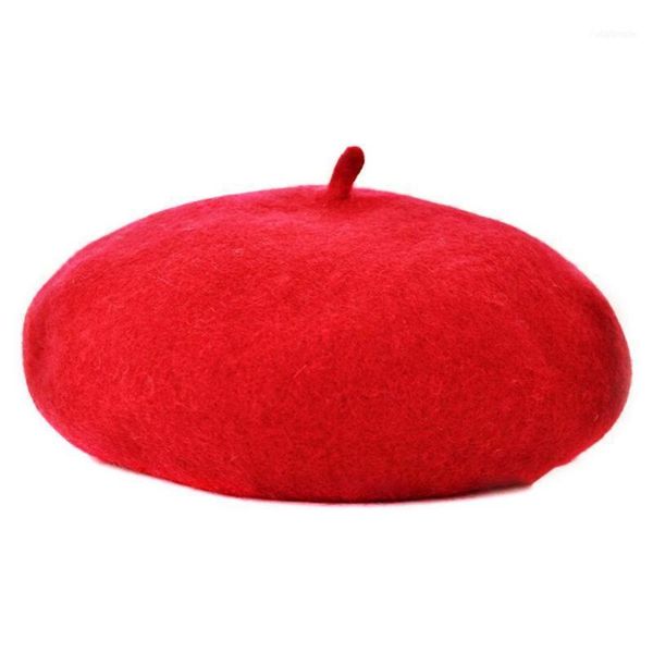 

autumn winter solid color vintage berets cap round soft woolen french artist beanie hat for girls children fashion accessory caps & hats1, Yellow