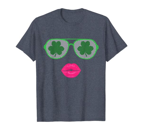 

irish sunglasses lips t-shirt st patricks day gift, White;black