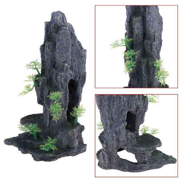 

aquarium mountain view stone ornament tree rock cave fish tank decoration dropshipping