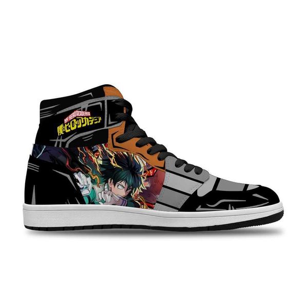 

cartoon anime my hero academia japanese diy customized sport non-slip casual shoe for men's trend sports shoes high basketball shoes no