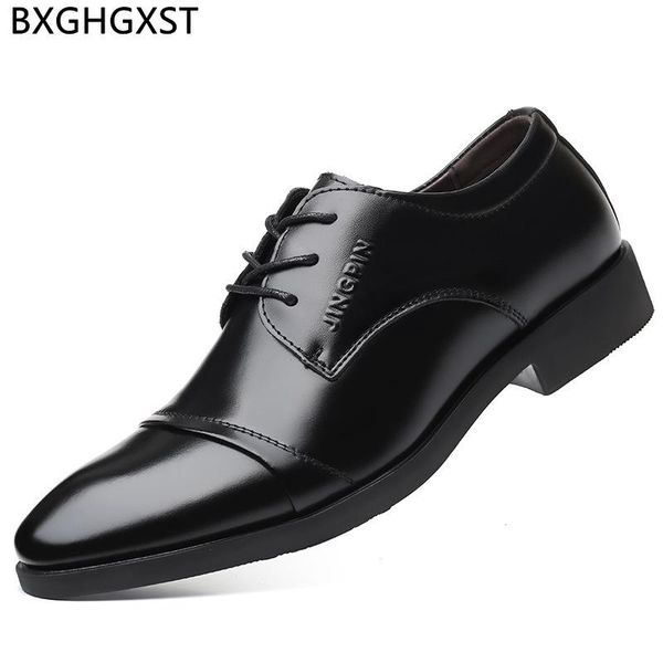 

dress shoes leather for men's business all-match breathable cowhide casual, Black